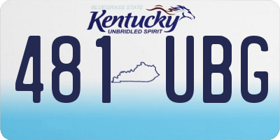 KY license plate 481UBG
