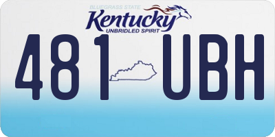 KY license plate 481UBH