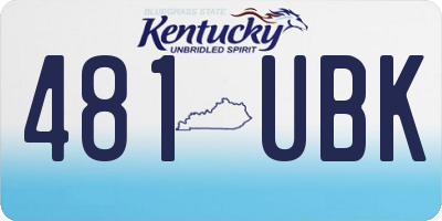 KY license plate 481UBK