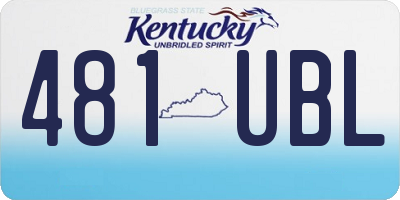 KY license plate 481UBL
