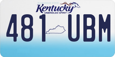 KY license plate 481UBM