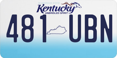 KY license plate 481UBN