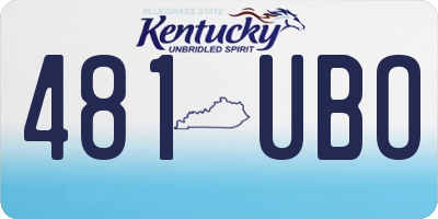 KY license plate 481UBO