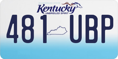 KY license plate 481UBP