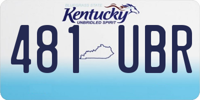 KY license plate 481UBR