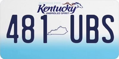 KY license plate 481UBS
