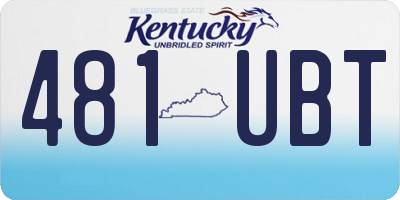 KY license plate 481UBT