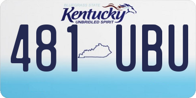 KY license plate 481UBU