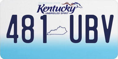 KY license plate 481UBV