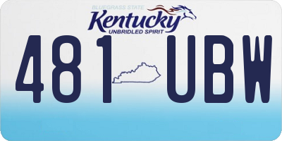 KY license plate 481UBW