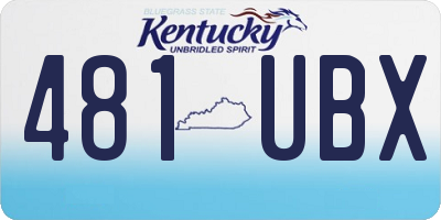 KY license plate 481UBX