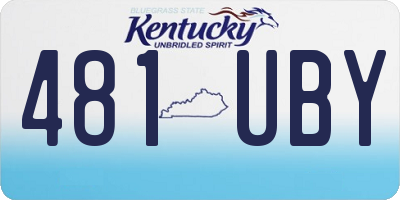KY license plate 481UBY