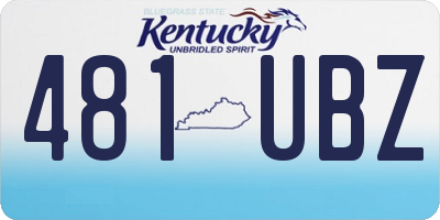 KY license plate 481UBZ