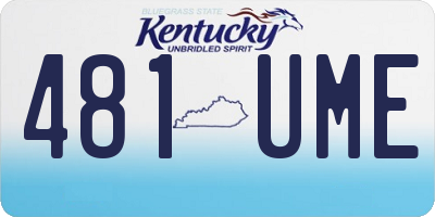 KY license plate 481UME