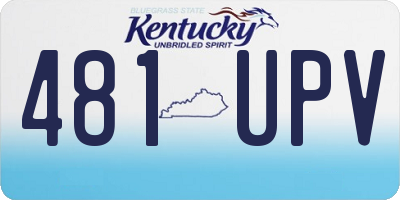 KY license plate 481UPV