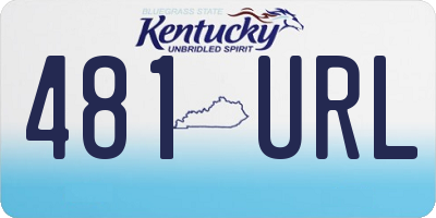 KY license plate 481URL