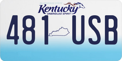 KY license plate 481USB
