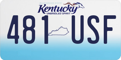 KY license plate 481USF