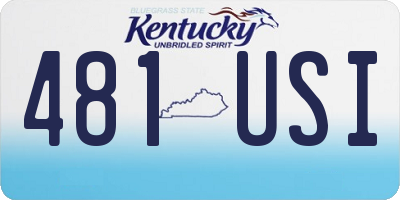 KY license plate 481USI
