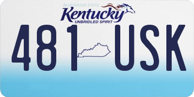 KY license plate 481USK