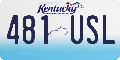 KY license plate 481USL