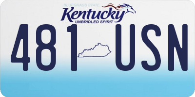 KY license plate 481USN