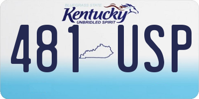 KY license plate 481USP