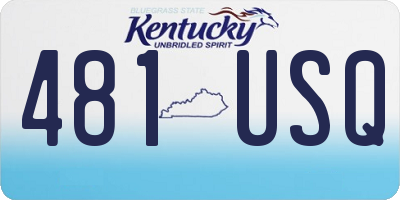 KY license plate 481USQ