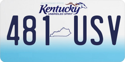 KY license plate 481USV