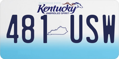 KY license plate 481USW