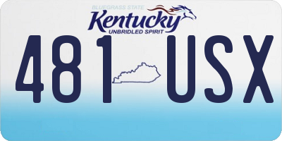 KY license plate 481USX