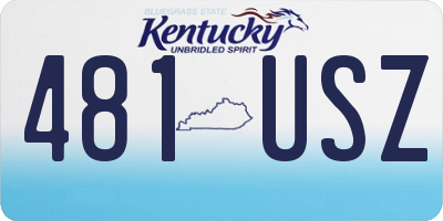 KY license plate 481USZ