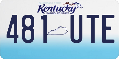 KY license plate 481UTE