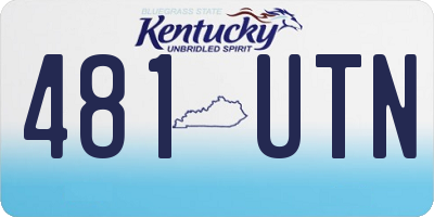 KY license plate 481UTN