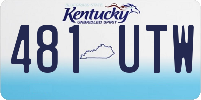 KY license plate 481UTW