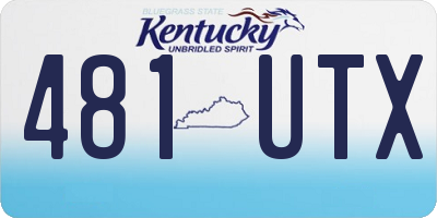 KY license plate 481UTX