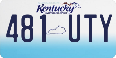 KY license plate 481UTY