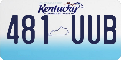 KY license plate 481UUB