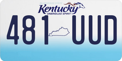 KY license plate 481UUD