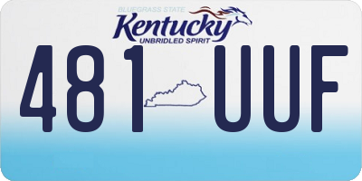 KY license plate 481UUF