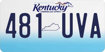 KY license plate 481UVA