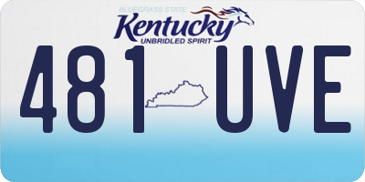 KY license plate 481UVE