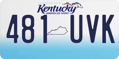 KY license plate 481UVK