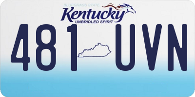 KY license plate 481UVN