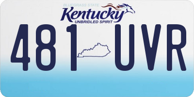 KY license plate 481UVR