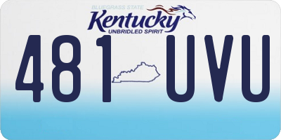 KY license plate 481UVU