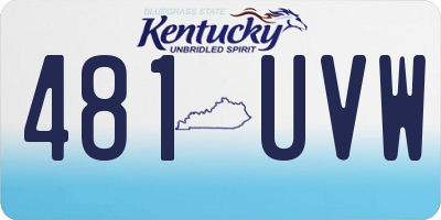 KY license plate 481UVW