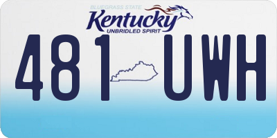 KY license plate 481UWH
