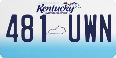 KY license plate 481UWN