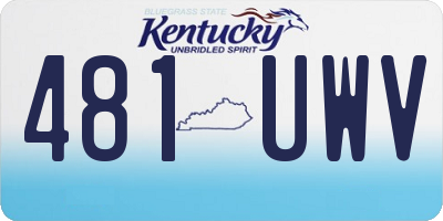 KY license plate 481UWV
